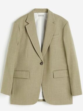 NWT! H&M Sage Green Woven Oversized Style Blazer